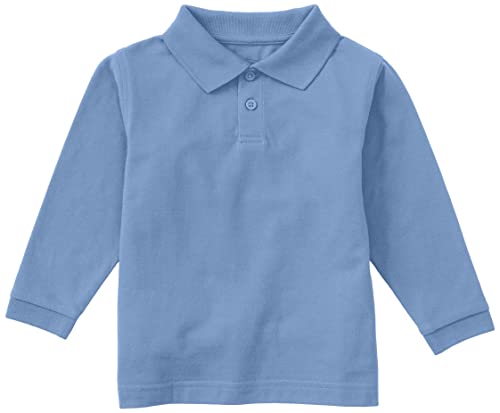 Image of Classroom School Uniforms Men's Adult Unisex Long Sleeve Pique Polo | Ribbed Cuffs, Reinforced Shoulder Seams, Double-Needle Hem, Durable Everyday School Uniform Wear