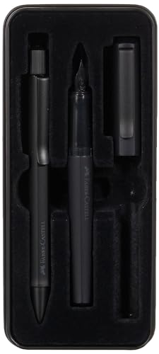 Faber-Castell 140579 - Set de Regalo Hexo - Pluma M y Bolígrafo B - Negro