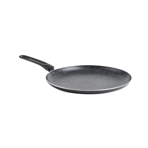 QDESIGN Sartén antiadherente para crepes de 28 cm de diámetro, aluminio resistente a los arañazos, sin PFOA, apta para inducción, apta para lavavajillas, color negro