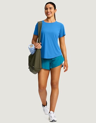 Image of Women's Short Sleeve Workout Shirts UPF 50+ Sun Protection T-Shirts Quick Dry Breathable Gym Running Hiking Tops for Women