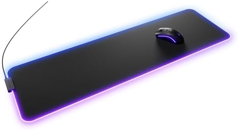 GLORIOUS Gaming Musmatta GMP 2 GLED Large Extended – 2-Zones RGB-belysning, InfiniGlow sömlös Kant, Premium tygyta, Halkfri gummibas – 915 mm×280 mm×3 mm – extra stor skrivbordsmatta