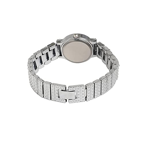 Image of Haute Sauce Women's Embellished Analog Dial with Stainless Steel Strap | Battery Power | Foldover Closure | Quartz Movement | Fashion Wrist Belt Watch for Female and Girls