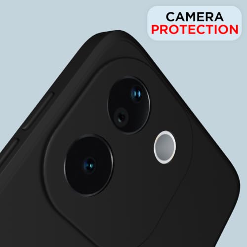 Image of Outlouders Back Cover for Vivo T3 Pro 5G / iQOO Z9s Pro 5G | Camera Protection | Durable Soft Matte Silicone Bumper Case (Black)