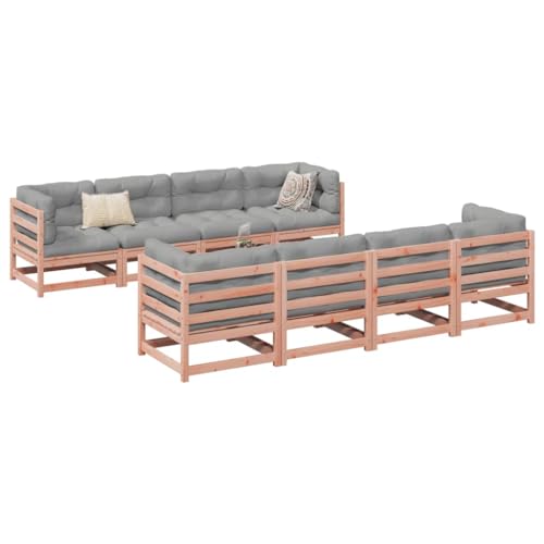 Homgoday Juego de sofás de jardín 9 pzas Madera Maciza de Abeto Douglas, Set Muebles de Salon Exterior, Conjunto Muebles de Jardin, Juego de Muebles de jardín Tipo1