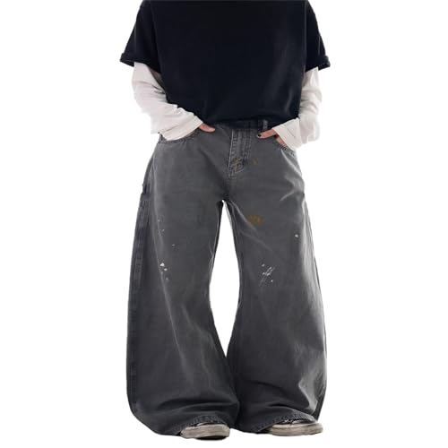 GUOYUXIAO Men's Jeans American-Style Street-Style Curved-Leg Workwear Pants Loose-fit Casual Trouser for Men2