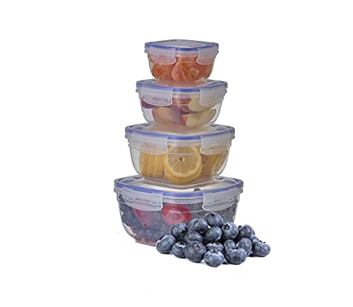 Image of Superio Plastic Food Storage Container Set, BPA Free, Sealed Containers with Airtight Lids for Pnatry, Cupboard, and Fridge- Microwave and Dishwasher Safe (10) (4 Pack)
