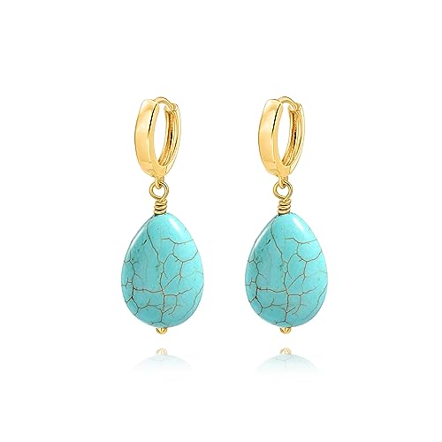 Gold Plated Huggie Hoop Earrings with Charms Fashion Pearl Drop