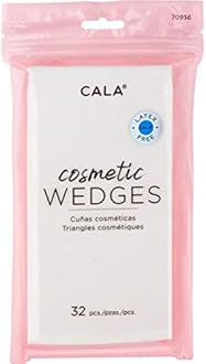 CALA Cosmetic Wedges Makeup Sponges, Soft Triangle Applicators for Liquid & Cream Foundation, Flat Sides + Precision Edges for Blending, Touch-Ups & Detail Work, 32 Count