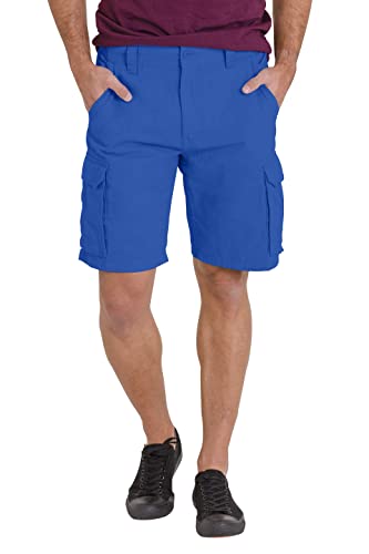 westAce Mens Cargo Combat Shorts 100% Coton 6 Pockets Chino Summer Work Safety Essential Half Pants All Waist 32-44 (Royal Blue, 32W)