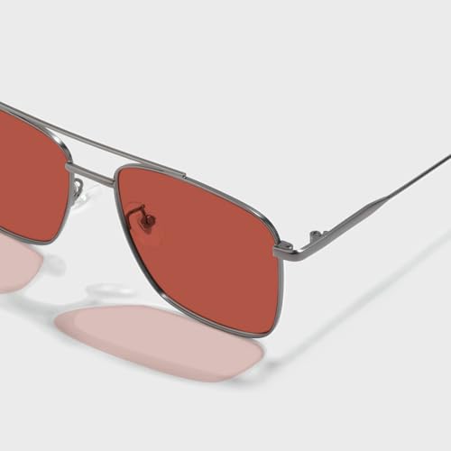 Image of SAM AND MARSHALL VEIN Sunglass I 400% UV Protection I Metal Sunglass I Square Sunglass I Double Bar I Unisex