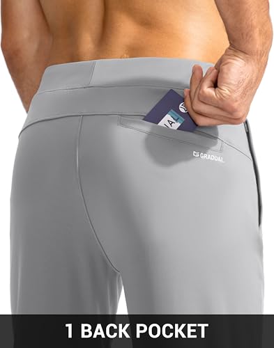 Image of G Gradual Men's Golf Joggers Pants with Zipper Pockets Stretch Sweatpants Slim Fit Track Pants Joggers for Men Work Running