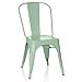 hjh OFFICE 645040 Chaise bistrot VANTAGGIO BRUSH Métal Vert Pastel, Chaise au style industriel, empilable