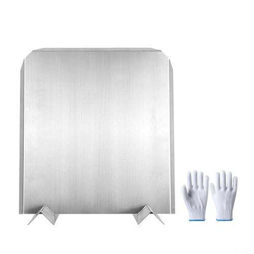 16x18inch Fireplace Back Panel Crafted From Stainless Steel With Adjustable Feet For Heat Reflection And Fireplace Protection