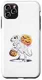 T-Rex Skeleton Haloween Night Pumpkin Bucket Bats