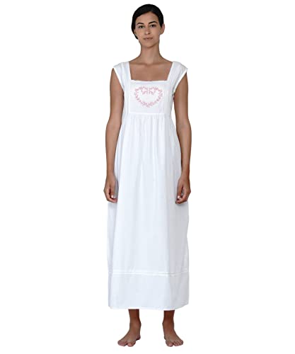 Chemise de nuit sans manches en coton rose Allée du Coton pour femme