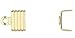 100 Gold Plated Brass U-Shaped 6.5x4.5mm Corrugated Fold Over Cord Ends