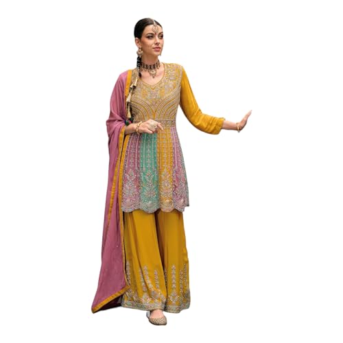 Indian Traditional Ready to wear Palazzo Salwar Kameez for Women with Dupatta