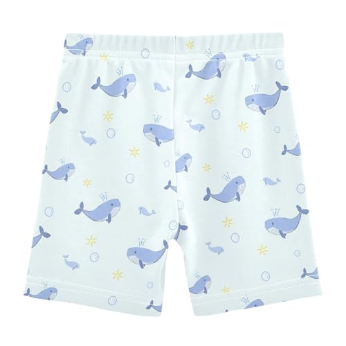 Cute Cartoon Blue Whale Girls Shorts Elastic Waist Sports Shorts Girls Leggings Pants for 4-10 Years2