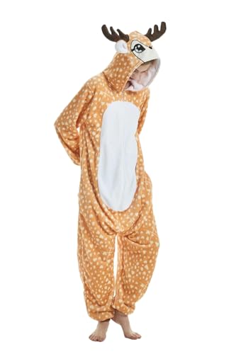 Kdemeng Adult Onesie Pajamas for Women Unisex Halloween Christmas Party Costumes Cosplay Sleepwear