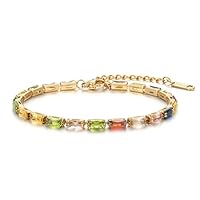 Joo&Rind Bracelet Femme Or 18K Plaqué Acier Inoxydable Bracelet Tennis Doré Bijoux Cadeau pour Femmes
