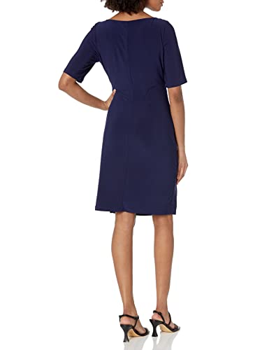 Anne Klein Women's Blue Solid Sheath Dress2