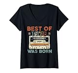 Photo Gallery donna best of 1978, nastro adesivo vintage per 43° compleanno maglietta con collo a v Photo Gallery donna best of 1978, nastro adesivo vintage per 43° compleanno maglietta con collo a v