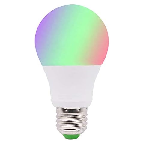 5W E27 Edison Screw Light Bulbs Colour Changing Dimmable RGB LED Bulb with Remote Control, 16 Multi Colored Choices Cool White 6000K, Mood Lighting Cover