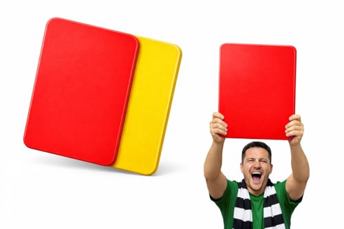 RefTangle Jumbo Referee Card - 17 x 13 Oversized Red and Yellow Dual-Sided Referee Card for Sports Fans - Game Day Prop Stadium Accessory Soccer Crowd Favorite - 5mm Thick