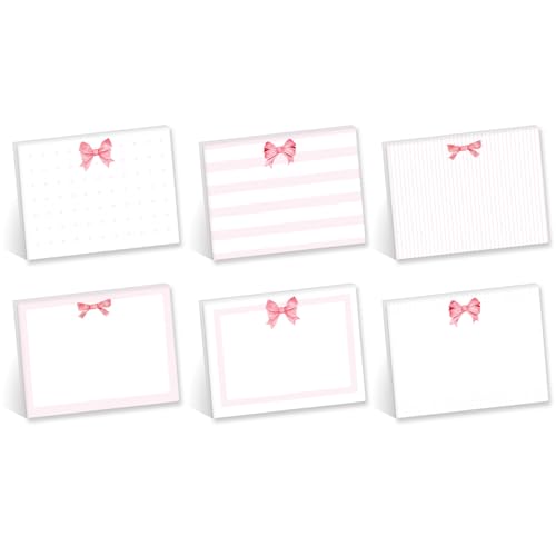 Notes adhésives repositionnables avec nœud rose de 10,2x7,6 cm pour organiser le bureau