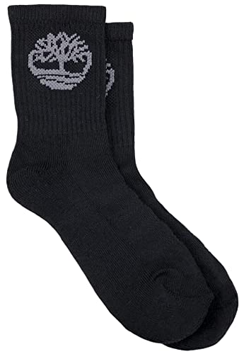 Timberland Boy's 5 Pack Half Cushioned Crew Socks, Large, Assorted3