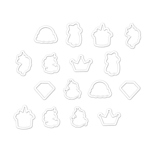HOMSFOU 16 Stück Einhorn Ausstechformen aus Kunststoff für...