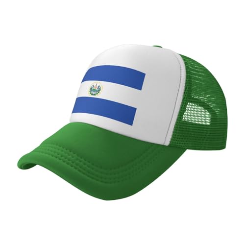 El Salvador Casquette de baseball en maille imprimée noire, chapeau de soleil réglable, adaptée pour les voyages en plein air et au quotidien