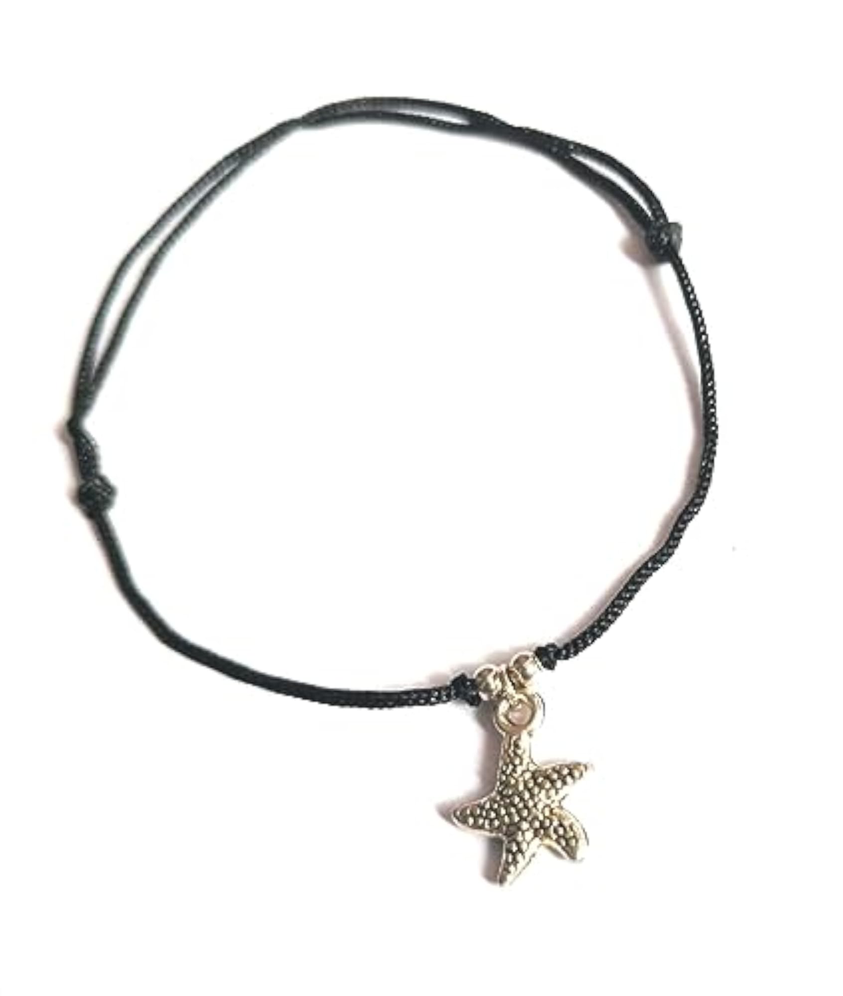 Handmade Adjustable Black Thread Starfish Anklet