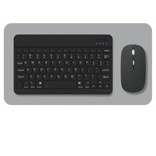 Bluetooth キーボード マウス セット iPad iPhone 対応 超軽量 薄型 コンパクト 可愛い 充電式 人間工学 3段階DPI 英語配列 Windows Mac iOS Android オンライン授業 在宅勤務 (ブラック)