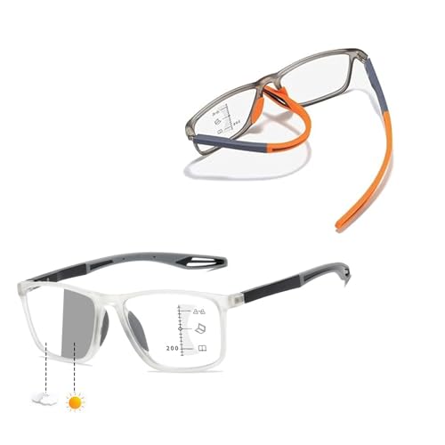 Genérico Gafas de Lectura con Filtro Luz Azul para Hombre y Mujer, Gafas de Presbicia Ligeras y Antideslizantes para uso en Trabajo, Hogar y Ocio(Transparent/Gray,3.0x)