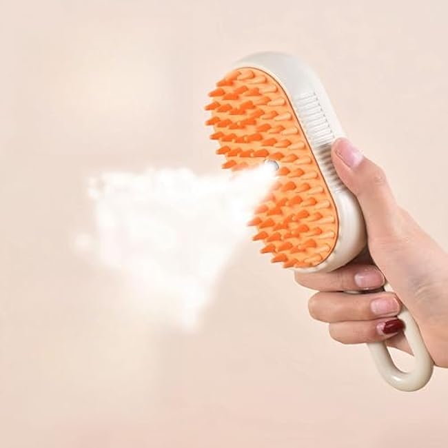 Pet Hair Removal Steam Brush With Enhanced Spray - Long Comb for Shedding - Cloud Care Water Brush for Long & Short Hair - Ideal for Indoor Cats & Dogs-UDqIuUYL
