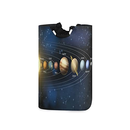 Linomo Planet Solar System Laundry Hamper Waterproof Foldable Laundry Bag Clothes Hamper for Storage Clothes Kids Toys in Home, Bedroom,Bathroom, Office