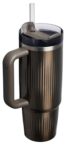 Image of STANLEY Quencher H2.0 Tumbler with Handle and Straw 30 oz | Flowstate 3-Position Lid | Cup Holder Compatible for Travel | Insulated Stainless Steel Cup | BPA-Free | Fluted Gunmetal Shine
