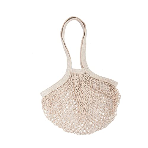 2 Pcs Fashion Cotton Handbag Lightweight Mesh Bag for Shopping Beach and Travel Portable Tote with Soft Handles for Easy Carrying