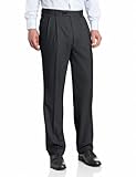 Louis Raphael Men's LUXE 100% Wool Straight Fit Pleated Cuffed Pant
