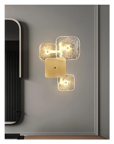 Lampe murale en cuivre et verre effet ondulations d'eau au design luxe pour salon