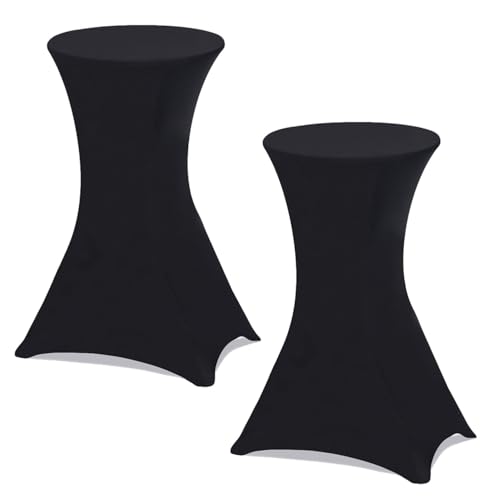 IDMarket - Lot de 2 Housses Noires pour Table Haute Pliante 105 CM