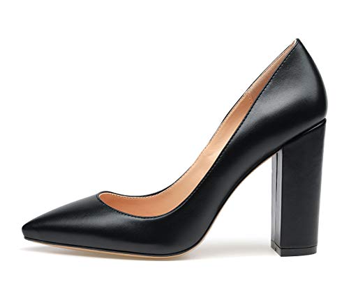 Castamere Womens High Block Heels Pointed Toe Slip-on Pumps 10CM2