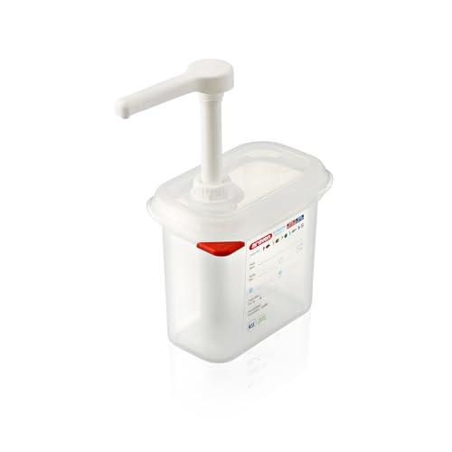 Araven CR821 Soßenspender, GN 1/9, Transparent, 1.5L Kapazität, 19cm x 17.6cm x 10.8cm