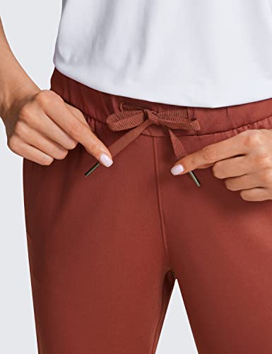 Crz Yoga 4-Way Stretch Golf Joggers For Women, 27" Casual Travel Workout Pants, Lounge Athletic Sweatpants With Pockets The Cognac Brown Medium #TOP3
