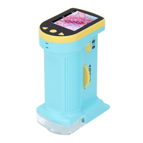 Image of Little Scientist Microscope, Handheld Pocket Miniscope with LED Light, Portable Mini Microscope for Educational Science, 32GB SD Card Included, Blue