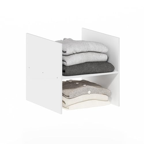Furinno Cubicle Cube Insert, H-Shelf Cube Organizer, Fits into Extra Thick Cubes, for Organizers and Storage, White (Does not fit IKEA Kallax Shelving)