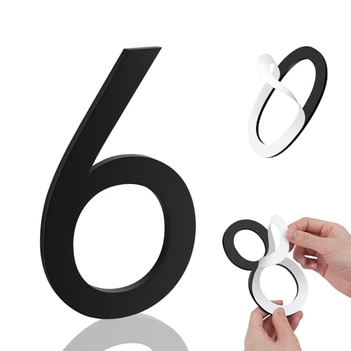 Image of 6 Inch House Numbers, Self-adhesive for Outside Mailbox House Number (6)