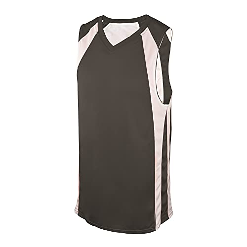 REV BASKETBALL JERSEY, CHARCOAL/WHITE,YOUTH-LARGE