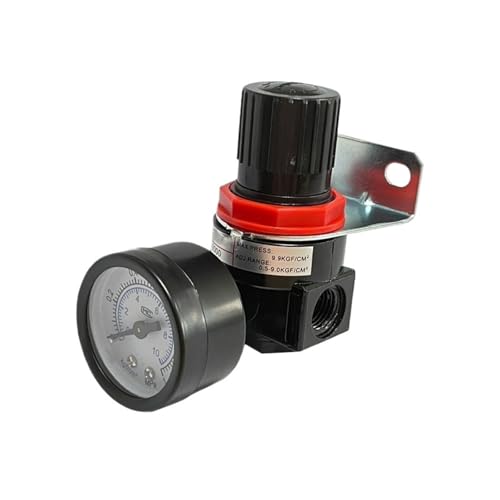 ATDJKVYH Regulador de presión de Aire AR2000 de 1/4'', Bomba de compresor, Unidades de Tratamiento de Gas con manómetro Ajustable de aleación de Aluminio.(AR2000)